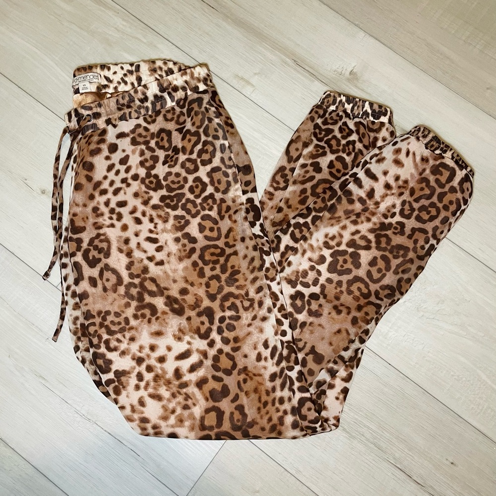 Satin Lined Leopard Joggers